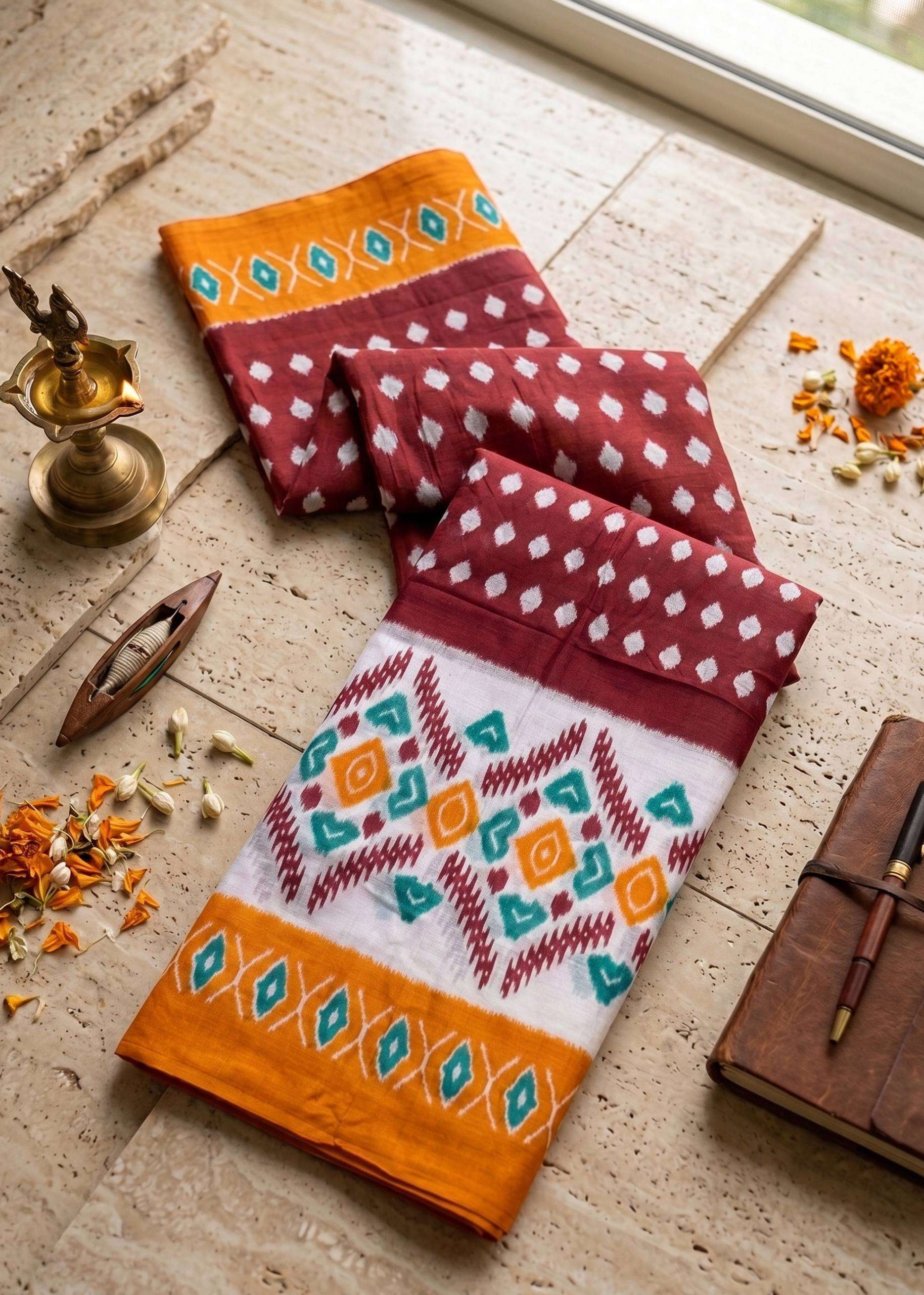 Premium Cotton Mulmul Blend fancy fabric The Artisanal Heritage Saree Collection saree wholesale in surat